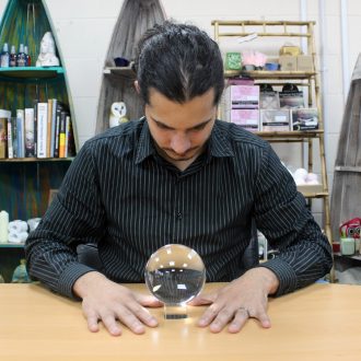 boszorkányos kristály gömb, 13 cm-es