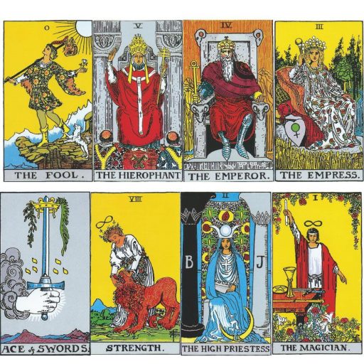 klasszikus Rider-féle tarot kártya és könyv