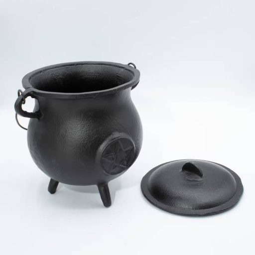 Óriás boszorkány üst - öntöttvas rituális üst - 23x18cm