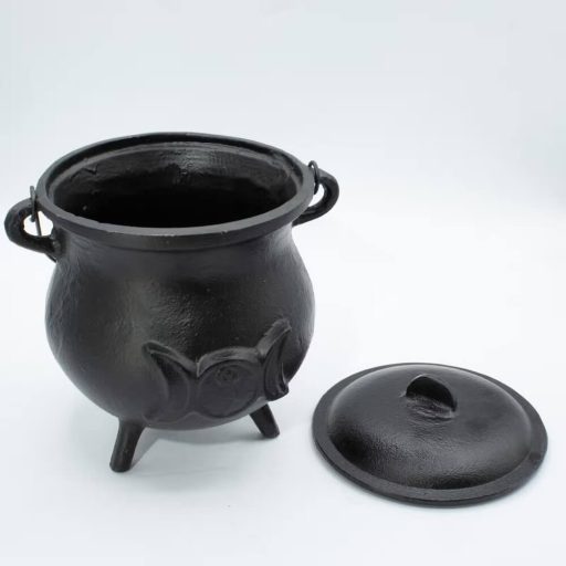 Óriás boszorkány üst - öntöttvas rituális üst - 23x18cm