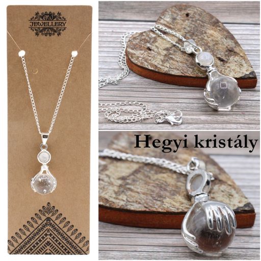 elegáns ásványi kristály medálos nyaklánc