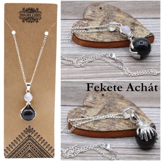 elegáns ásványi kristály medálos nyaklánc