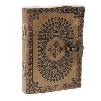 Mandala mintás egyedi bőr napló, notesz - B6 méret
