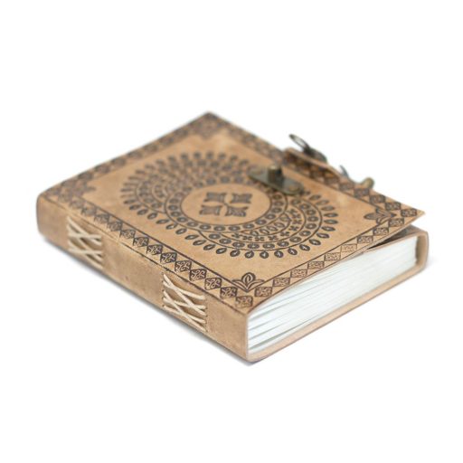 Mandala mintás egyedi bőr napló, notesz - B6 méret