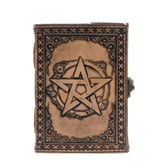 Pentagram - boszorkány napló, bőrnotesz - B6 méret