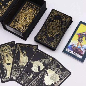 Exkluzív fekete-arany tarot kártya