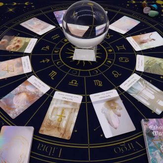 csillagjós asztrológiai mintás tarot olvasó kendő
