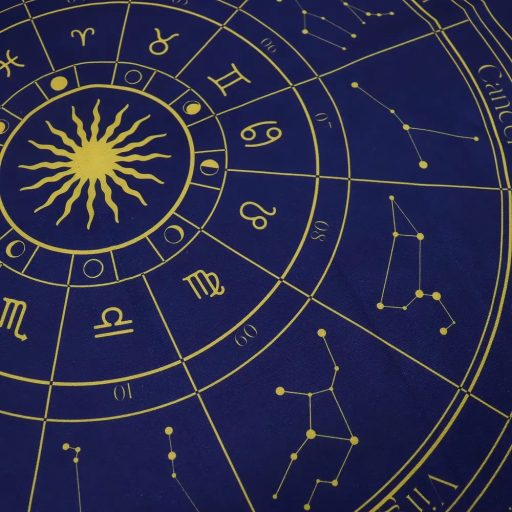 csillagjós asztrológiai mintás tarot olvasó kendő